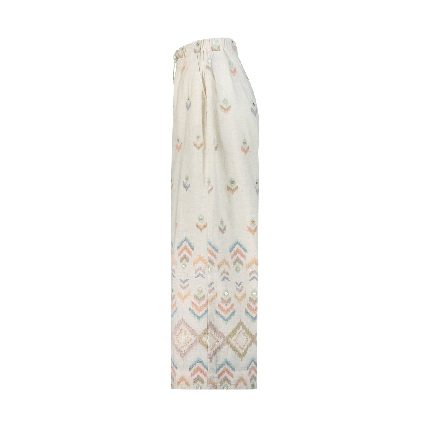 Embroidery linen pants